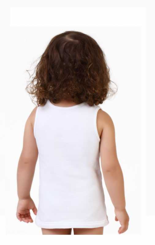 Bebek Askılı Havlu Atlet - Kız -beyaz