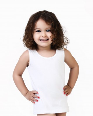 Havlet Baby - Bebek Askılı Havlu Atlet - Kız -Beyaz