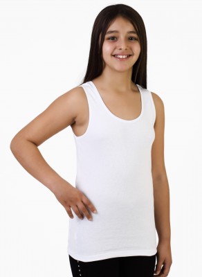 Havlet Kids - 2'li Çocuk Askılı Havlu Atlet - Kız Beyaz 2 Adet