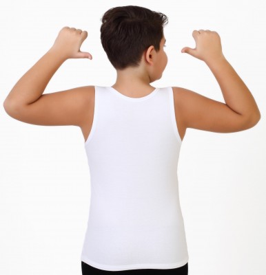 Havlet Kids - 2'li Çocuk Askılı Havlu Atlet - Erkek -Beyaz 2 Adet