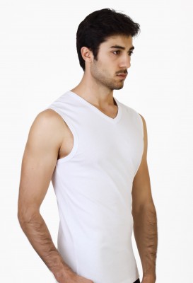 Havlet - Erkek V Yaka Kolsuz Havlu Atlet